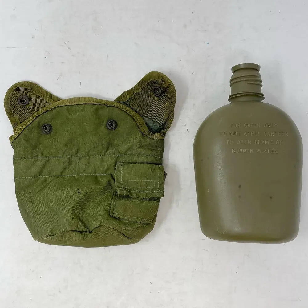 Vintage US Military Olive Drab Canteen Cover Plastic Canteen No Lid